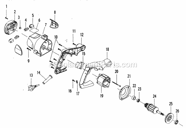 Housing Assy Diagram and Parts List for 172108520  Craftsman Circular Saw