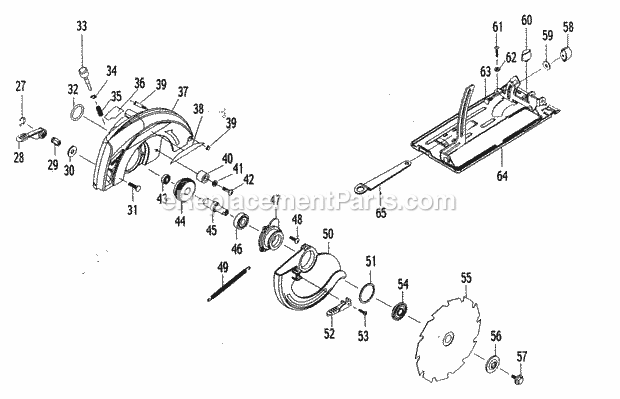 Saw Assy Diagram and Parts List for 17210852  Craftsman Circular Saw