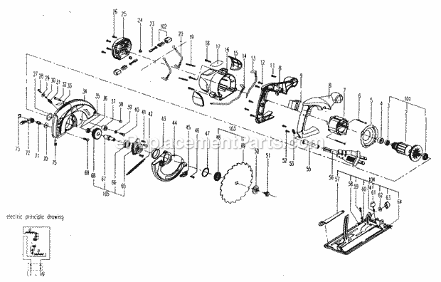 Cabinet Parts Diagram and Parts List for 17210865  Craftsman Reciprocating Saw