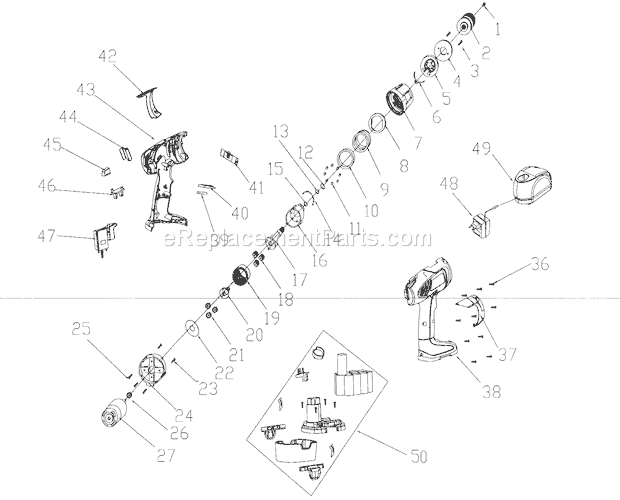 Drill Diagram and Parts List for 17211395  Craftsman Cordless Drill