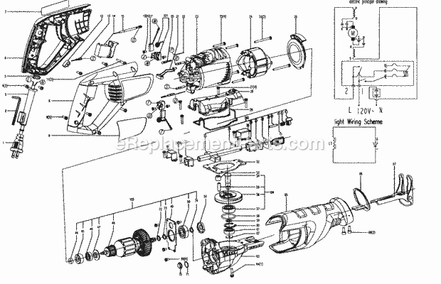 Saw Diagram and Parts List for 17217184  Craftsman Circular Saw