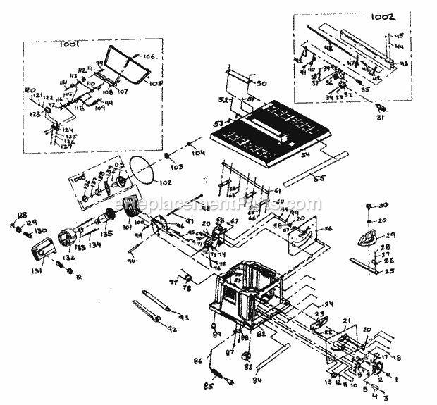 Saw Diagram and Parts List for 17221299  Craftsman Circular Saw