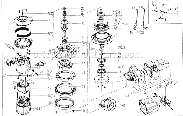 Sander Diagram and Parts List for 172259270  Craftsman Sander Polisher
