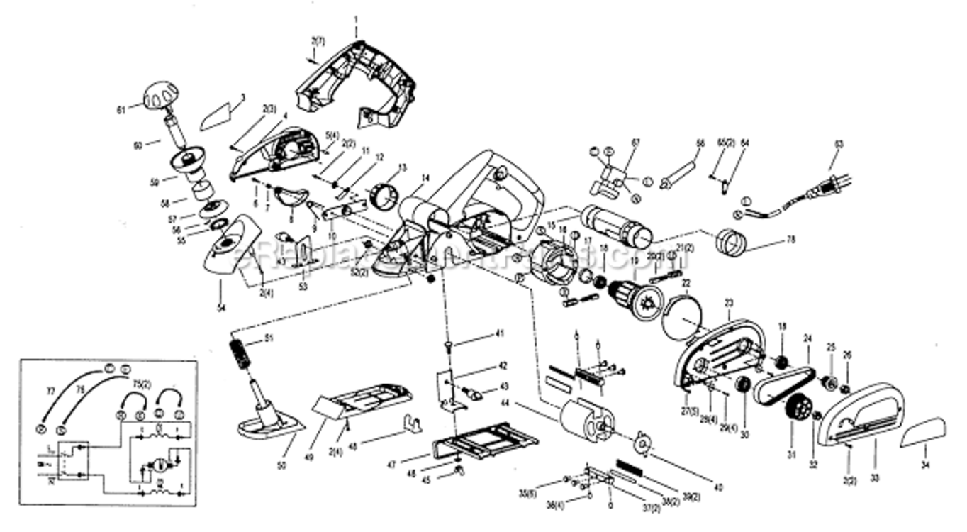Page A Diagram and Parts List for 17226729  Craftsman Planer Jointer