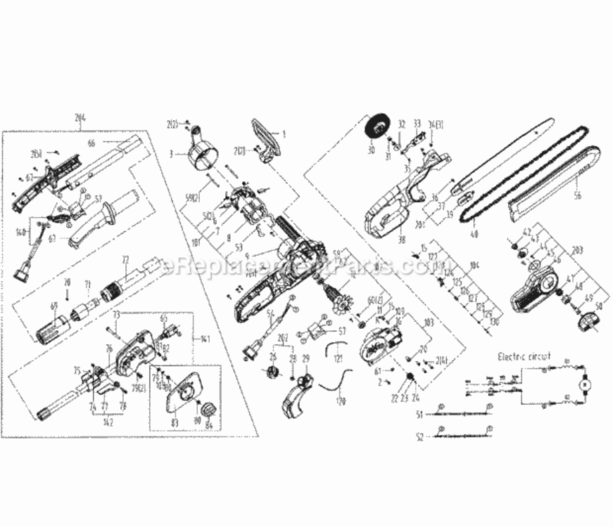 Page A Diagram and Parts List for 17243983  Craftsman Chainsaw