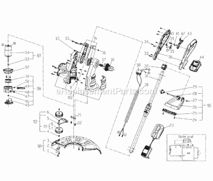 Page A Diagram and Parts List for 172718160  Craftsman Trimmer