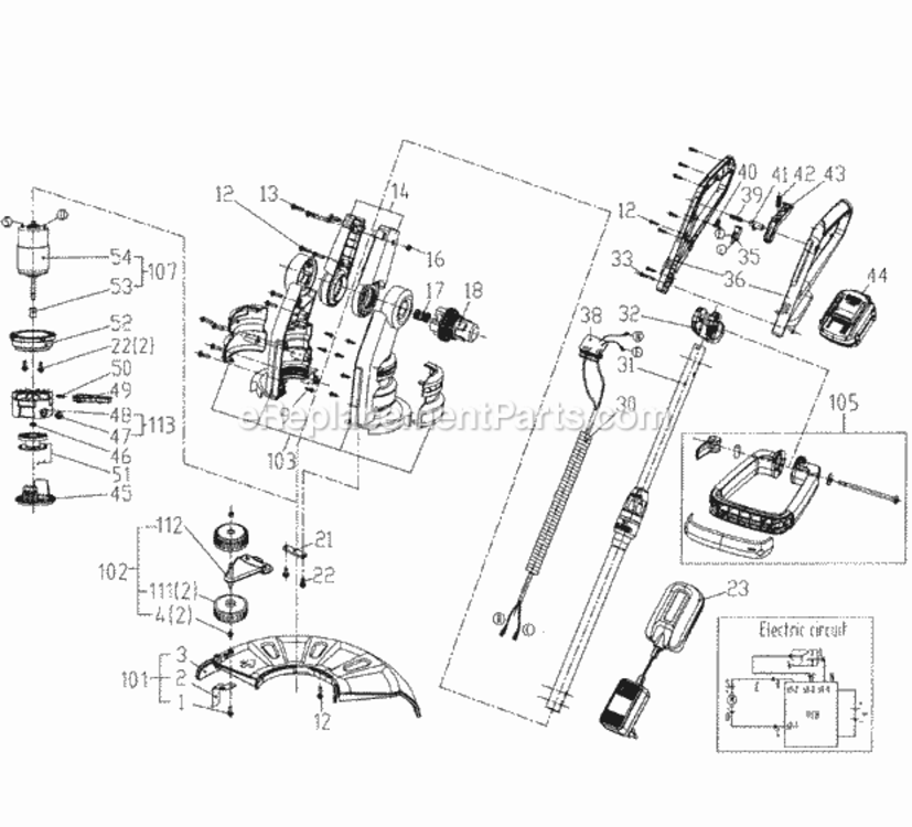 Page A Diagram and Parts List for 172743240  Craftsman Trimmer