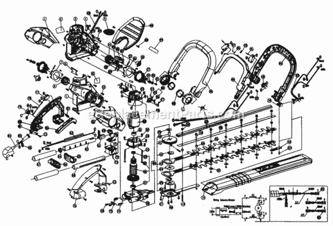 Page A Diagram and Parts List for 17279443  Craftsman Hedge Trimmer