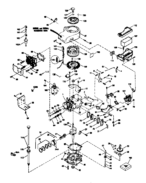 Engine Diagram and Parts List for 143376022  Craftsman Engine