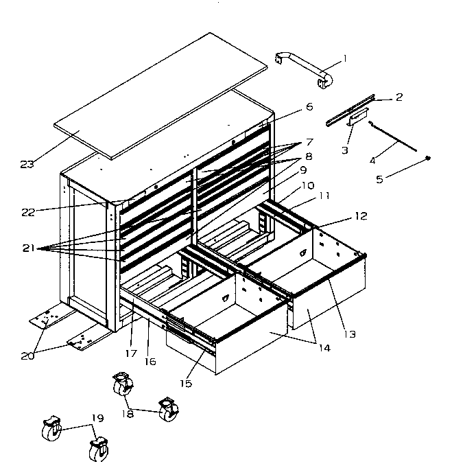 Tool Cart Diagram and Parts List for 706956710  Craftsman Tool Stand & Cart