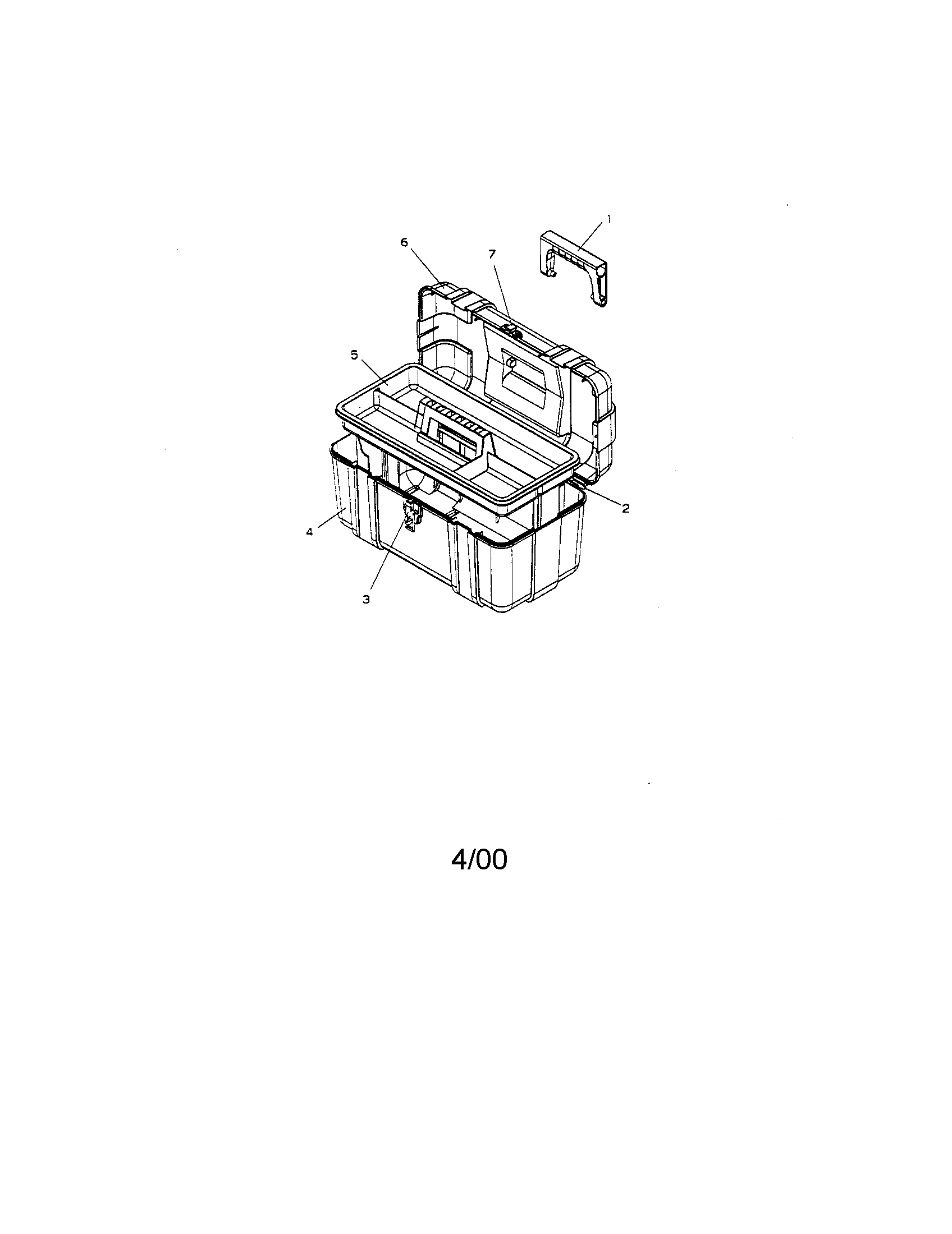 17" Hand Box Diagram and Parts List for 706654310  Craftsman Tool Stand & Cart