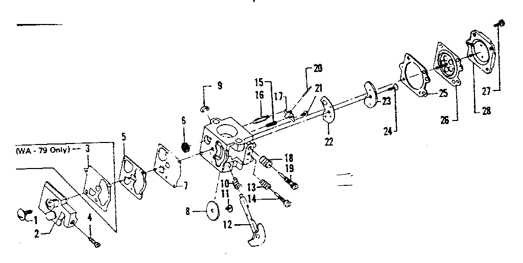 Carburetor Diagram and Parts List for 234795700  Craftsman Trimmer