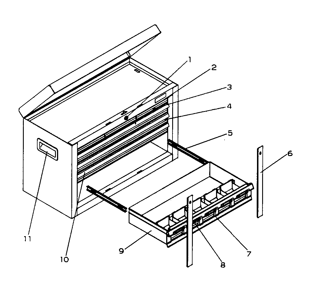 Cabinet Parts Diagram and Parts List for 706597660  Craftsman Tool Stand & Cart