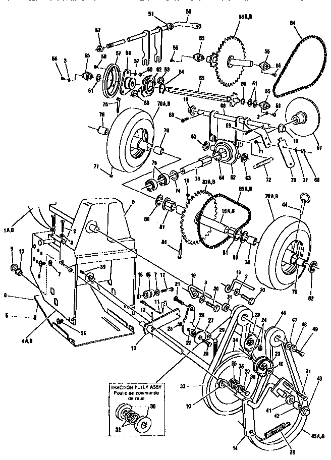 Motor Mount Assembly Diagram and Parts List for 88426  Craftsman Snow Blower