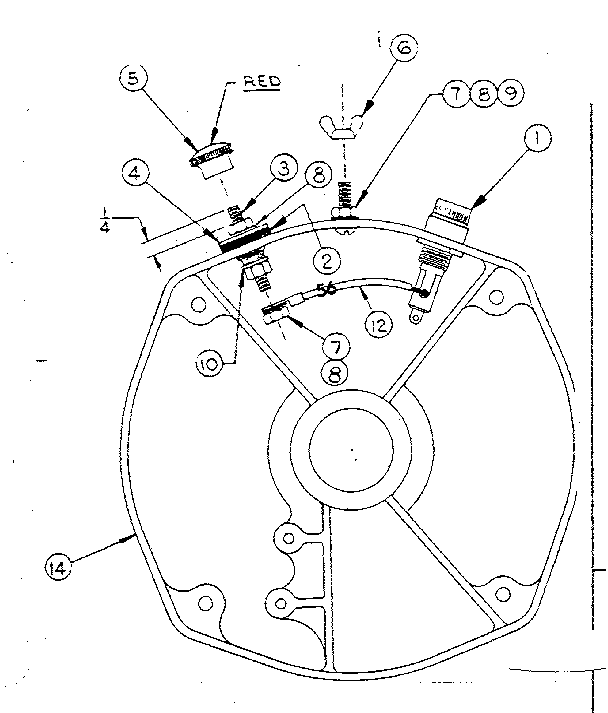 Rear Bearing Carrier Assy. Diagram and Parts List for 58056030  Craftsman Engine