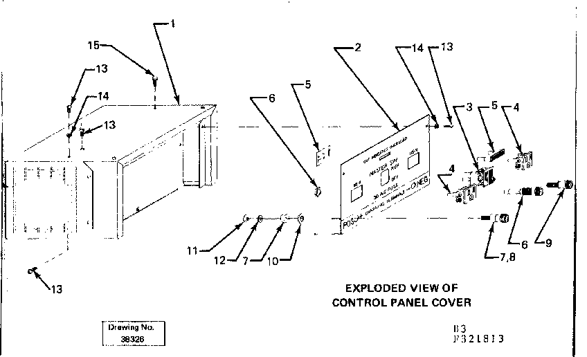 Control Panel Cover Diagram and Parts List for 580321813  Craftsman Engine