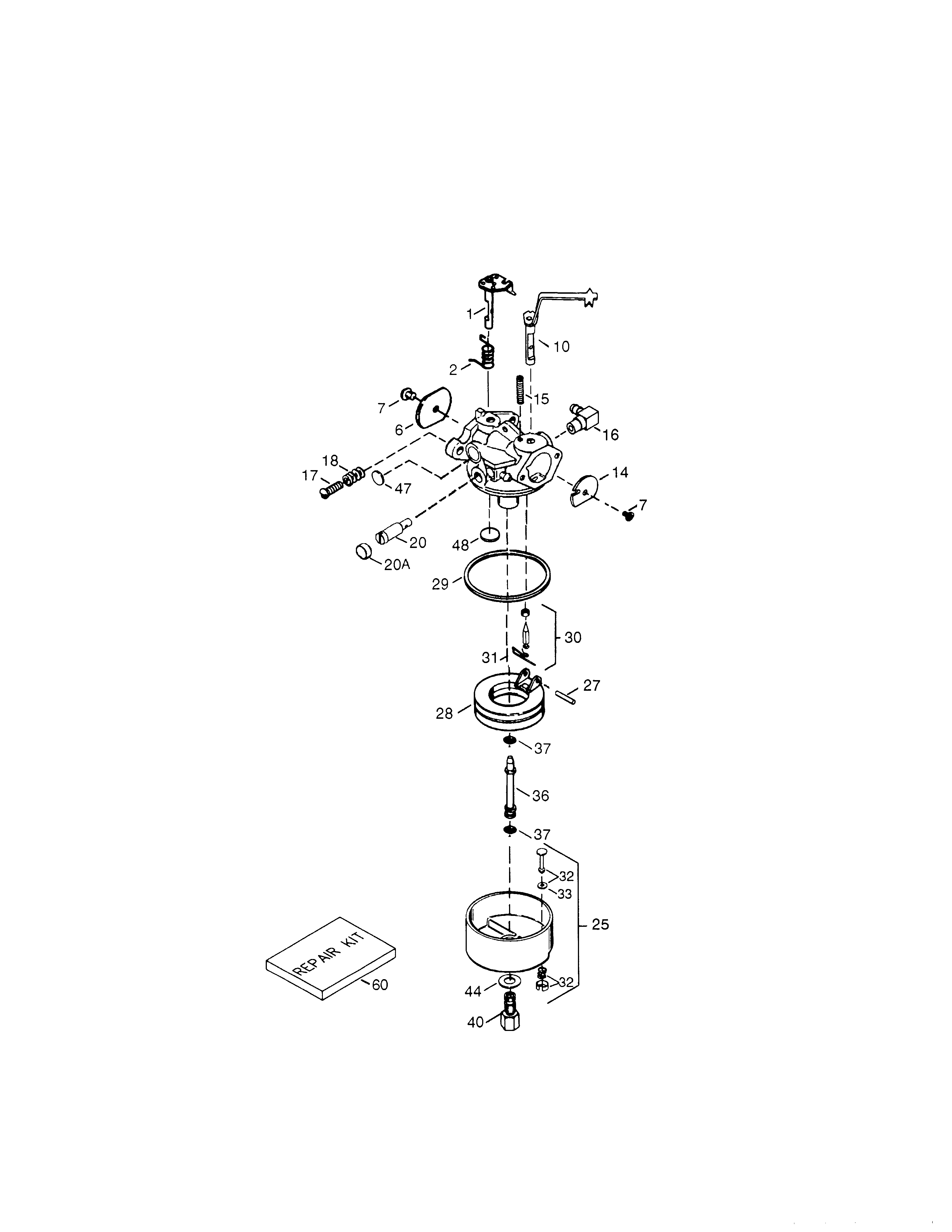 Carbuetor (143.023800) Diagram and Parts List for 143023800  Craftsman Engine