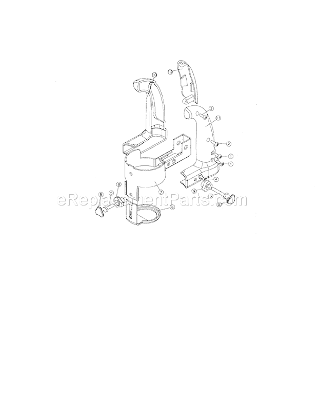 Handle Assembly Diagram and Parts List for 183172510  Craftsman Router