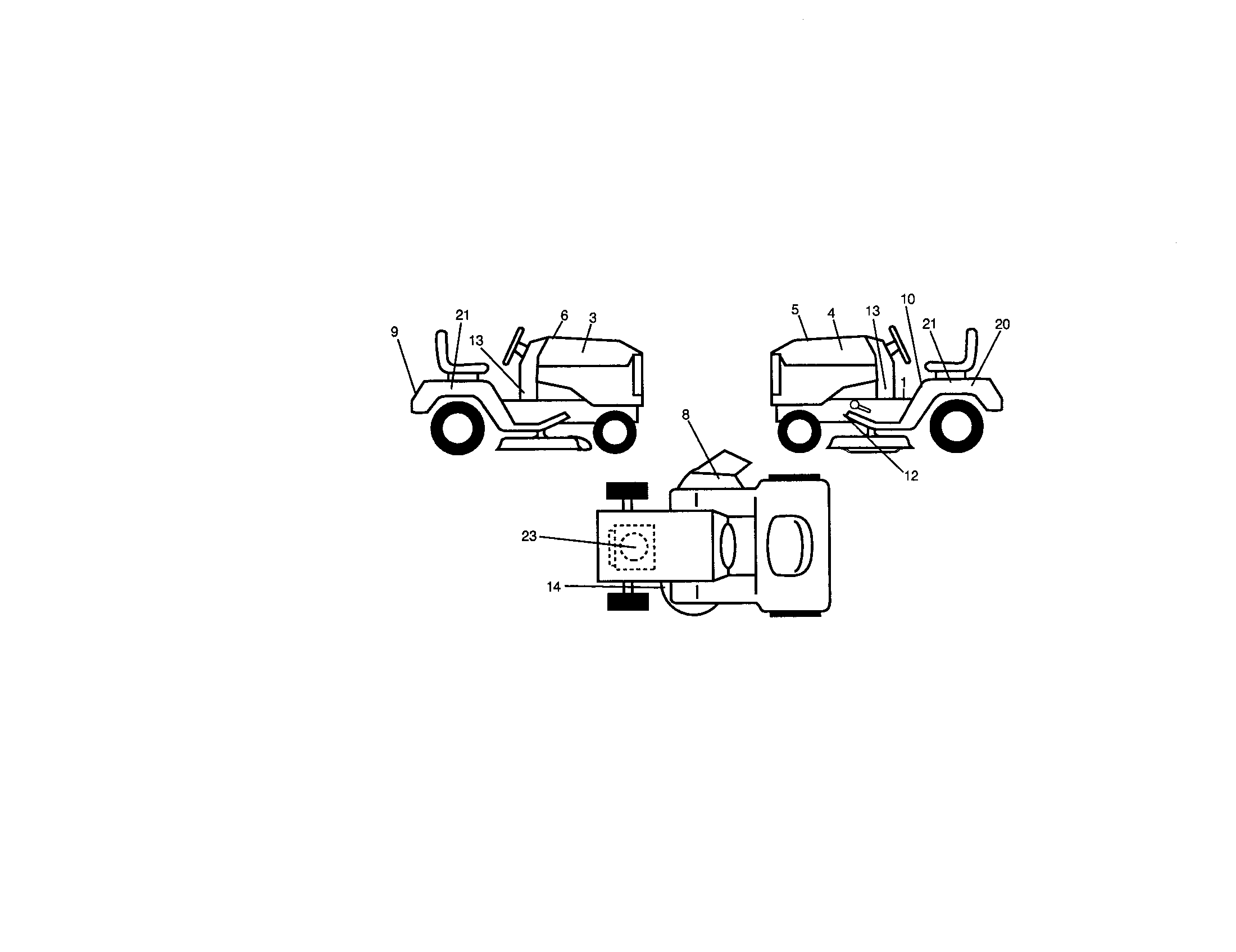 Decals Diagram and Parts List for 917270741  Craftsman Lawn Tractor