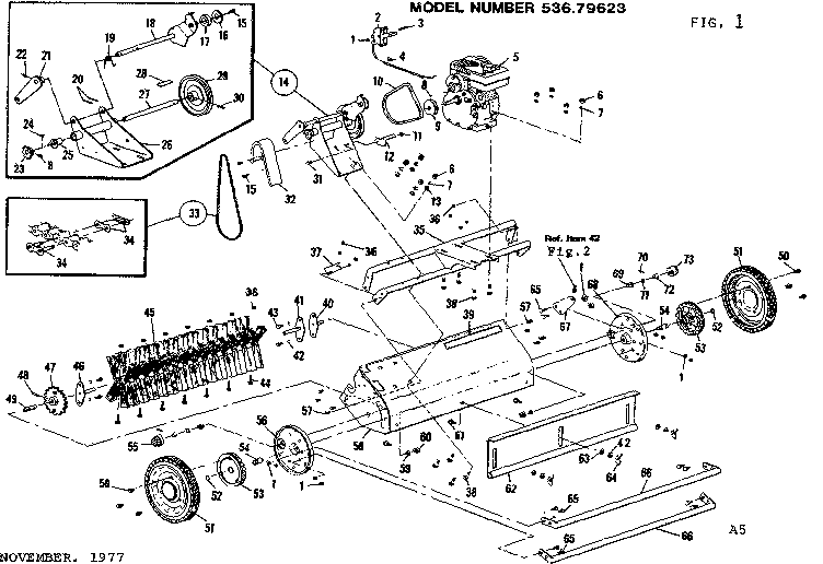 Replacement Parts Diagram and Parts List for 53679623  Craftsman Lawn Tractor