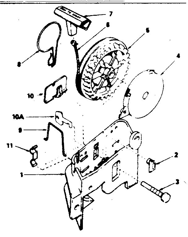 Rewind Starter Diagram and Parts List for 143354442  Craftsman Engine