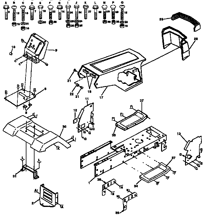 Chassis And Enclosures Diagram and Parts List for 917257620  Craftsman Lawn Tractor
