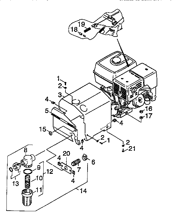 Component Diagram and Parts List for 74271  Craftsman Pressure Washer