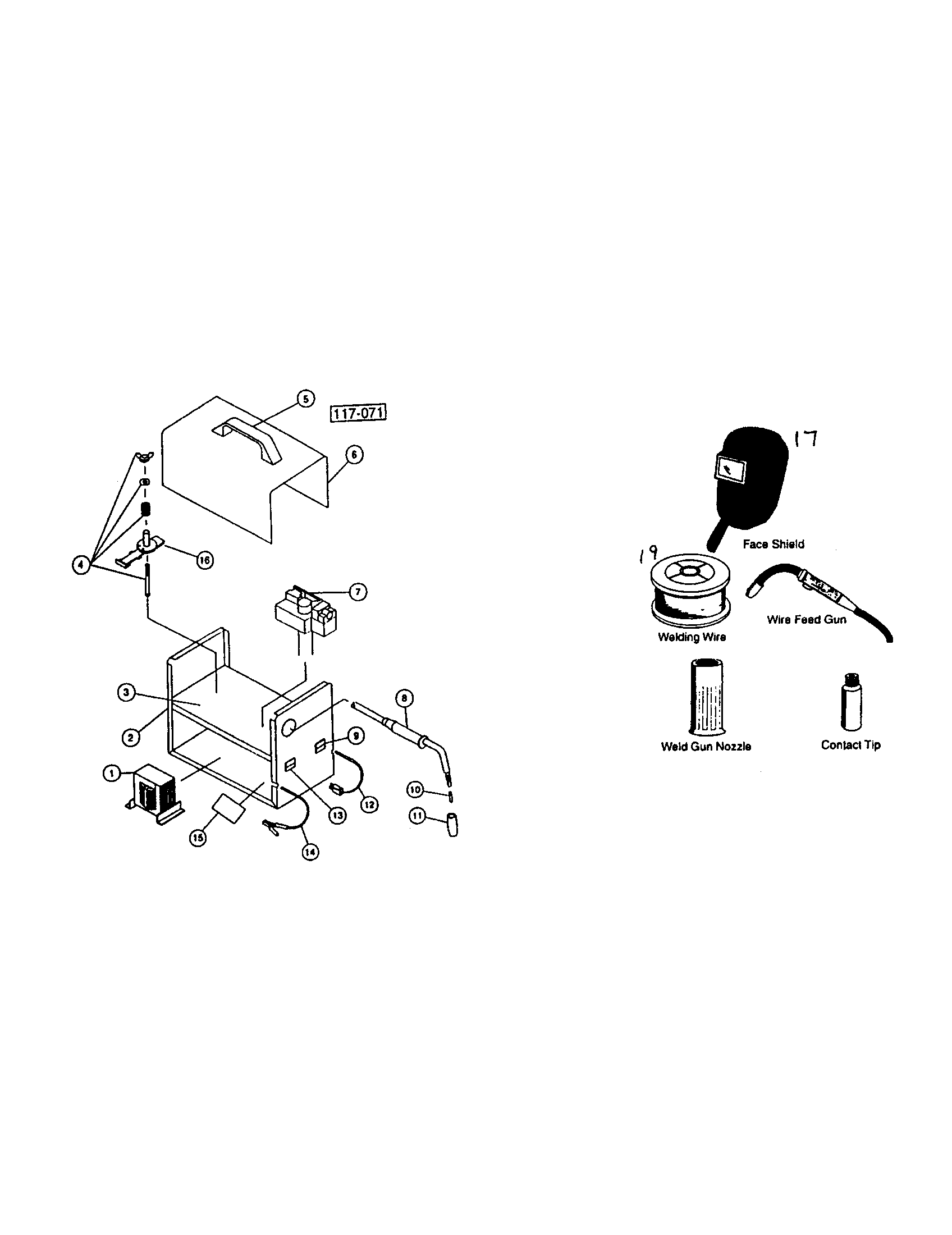 Welder Diagram and Parts List for 93420206  Craftsman Welder