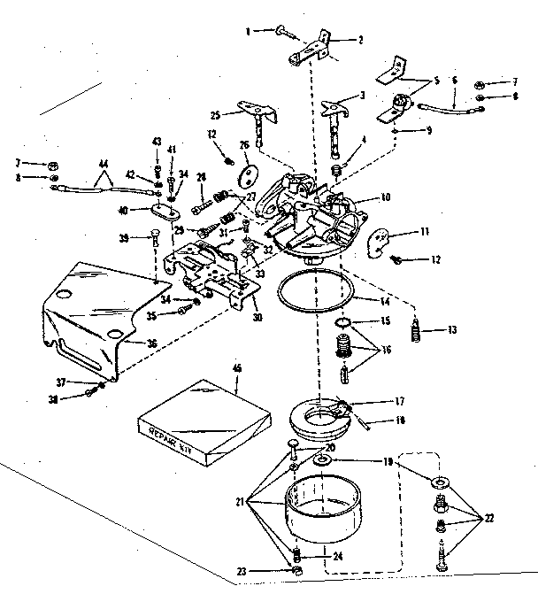 Carburetor And Speed Control Diagram and Parts List for 14360040  Craftsman Engine