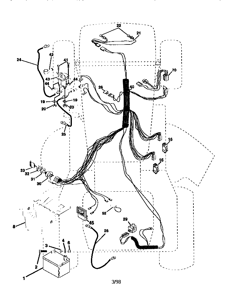 Electrical Diagram and Parts List for 917270630  Craftsman Lawn Tractor
