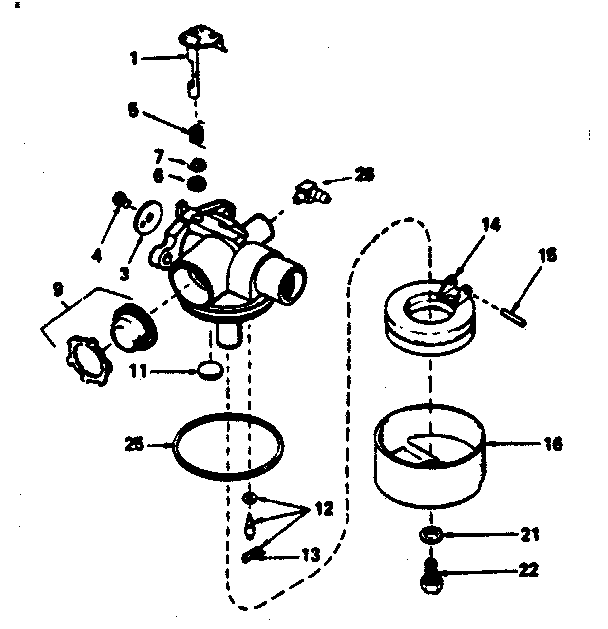 Carburetor No. 632367 Diagram and Parts List for 143374022  Craftsman Engine