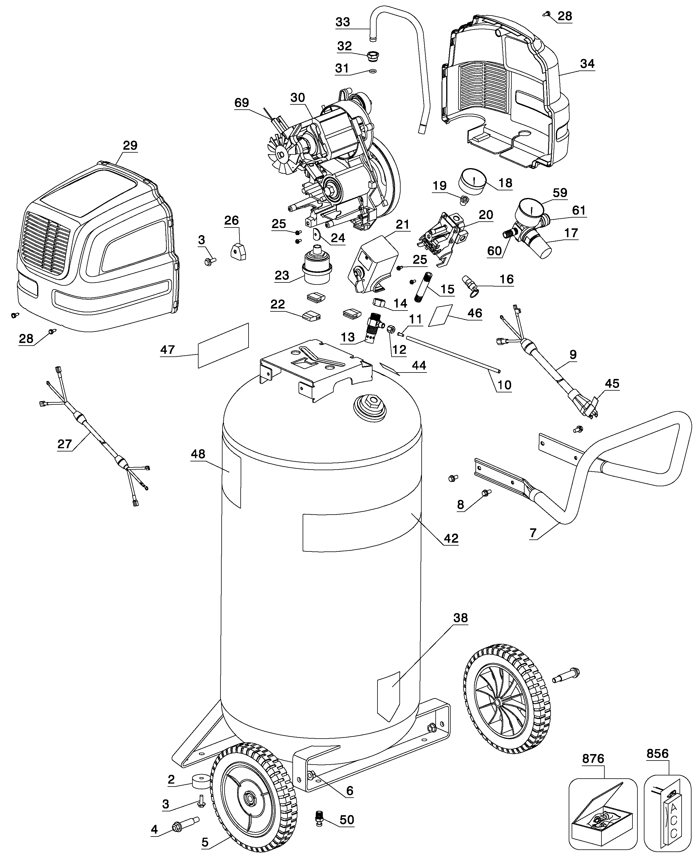 Page A Diagram and Parts List for 919-16770 0 Craftsman Compressor