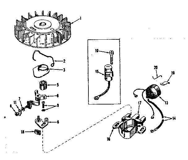 Magneto No. 610690 Diagram and Parts List for 143534022  Craftsman Engine