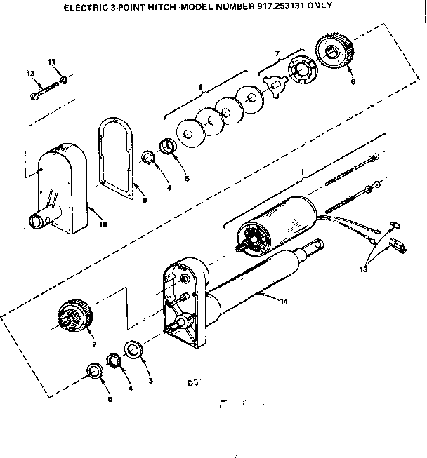Motor Diagram and Parts List for 917253130  Craftsman Lawn Tractor