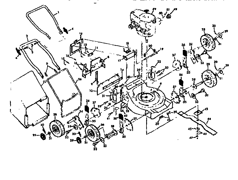 Mower Deck Diagram and Parts List for 131973952  Craftsman Lawn Mower