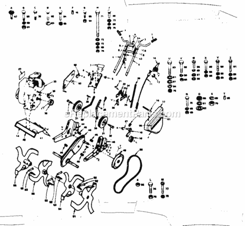 Page A Diagram and Parts List for 191298141  Craftsman Tiller