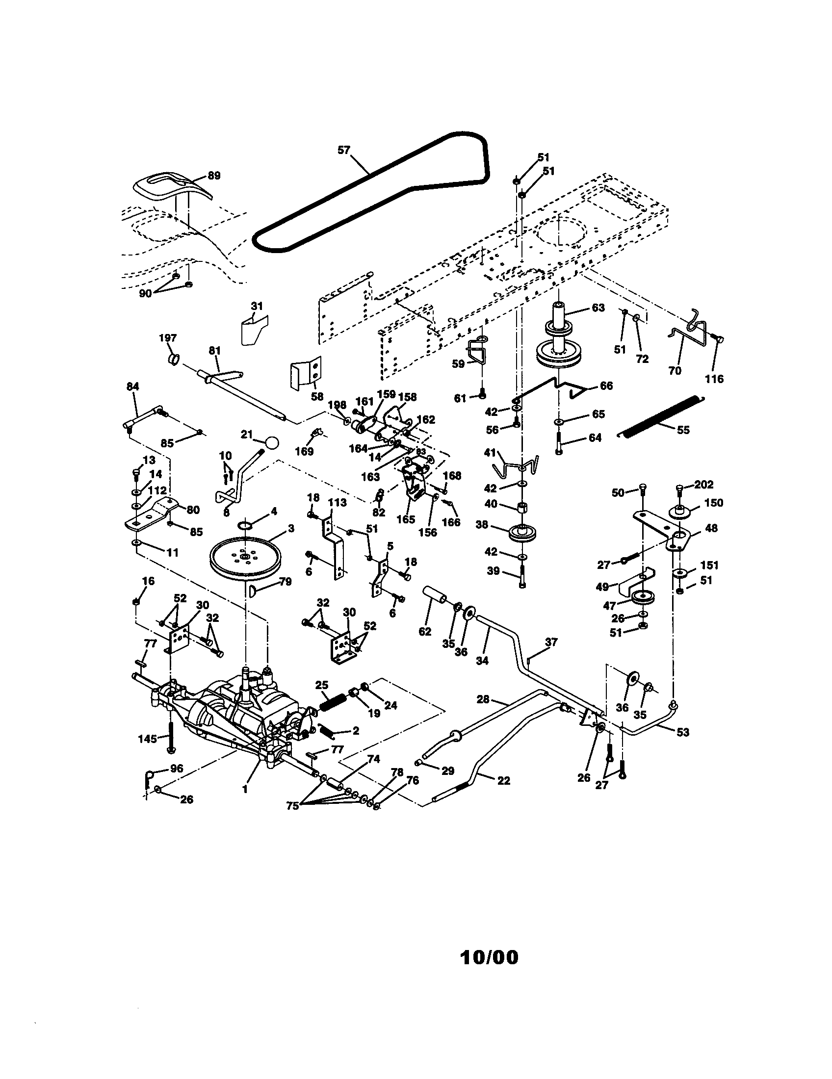 Ground Drive Diagram and Parts List for 917270653  Craftsman Lawn Tractor