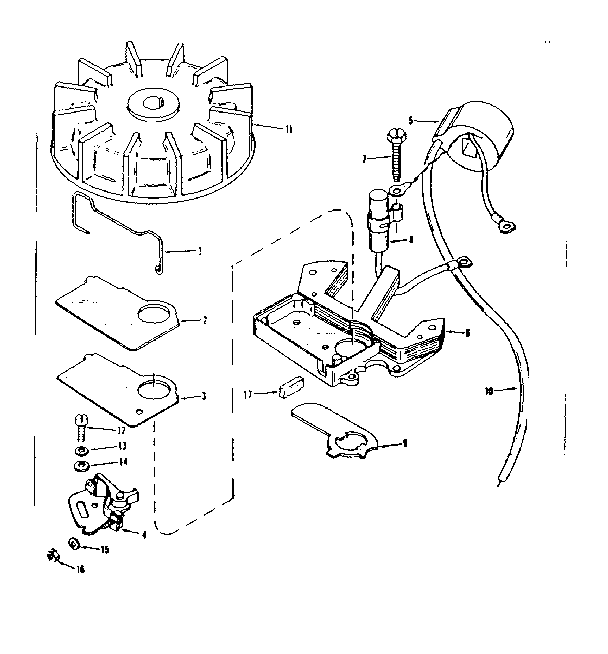 Magneto No. 610579 Diagram and Parts List for 91760032  Craftsman Chainsaw