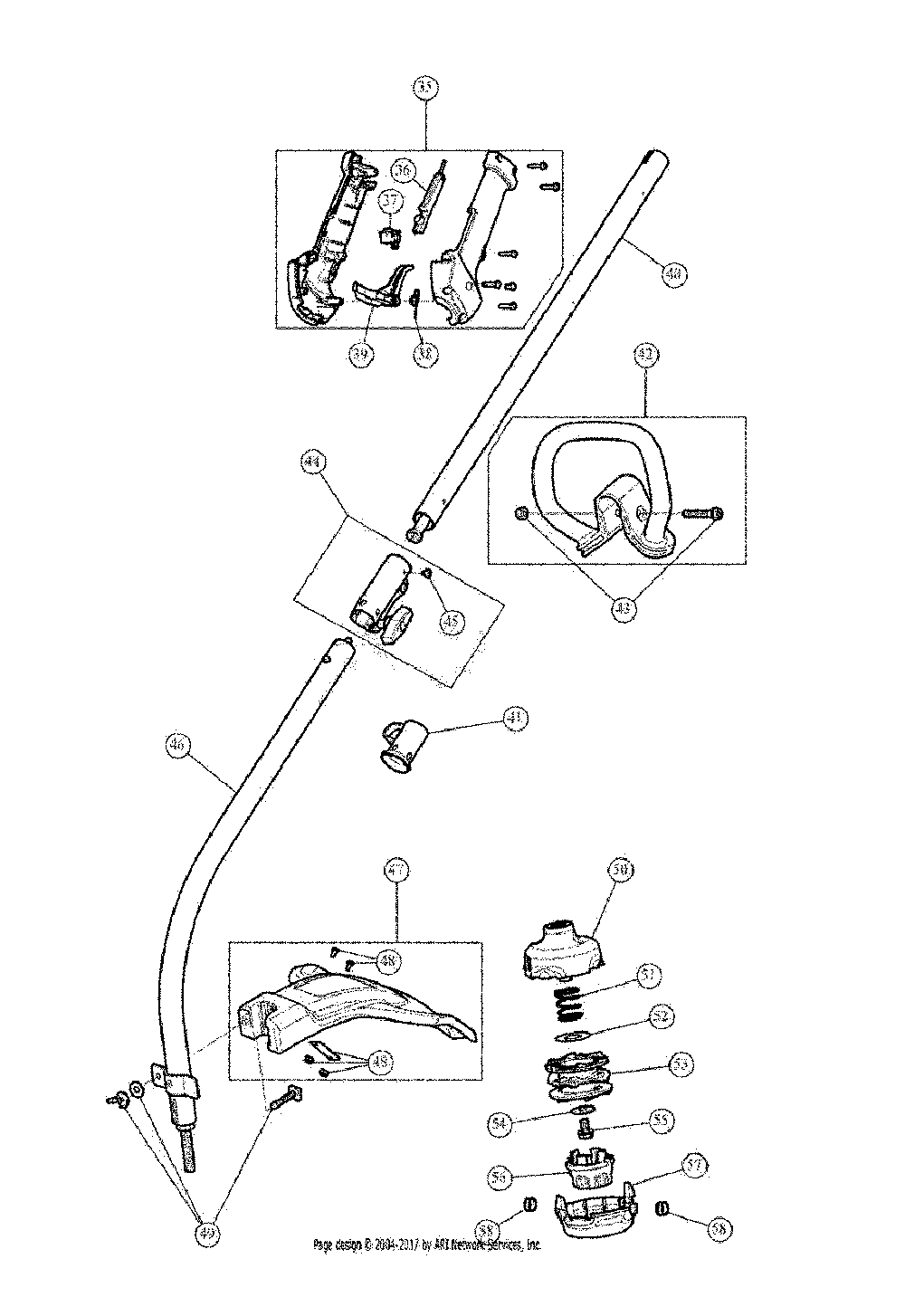 General assembly Diagram and Parts List for CMXGTAMD25CC  Craftsman Trimmer
