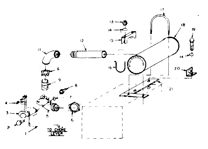 Muffler Assembly Diagram and Parts List for 580320841  Craftsman Engine