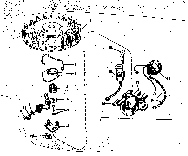 Magneto No. 610665 Diagram and Parts List for 143122102  Craftsman Engine