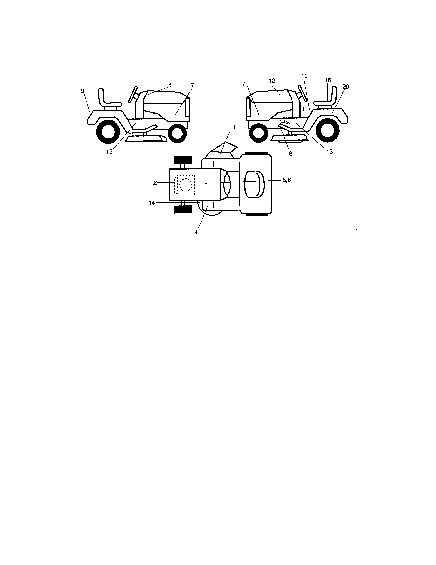 Decals Diagram and Parts List for 917275350  Craftsman Lawn Tractor