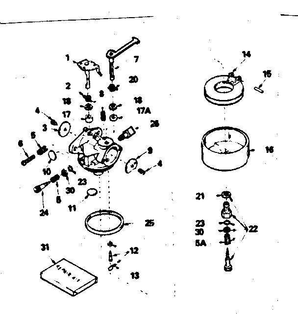 Carburetor No. 632284 Diagram and Parts List for 143754012  Craftsman Engine