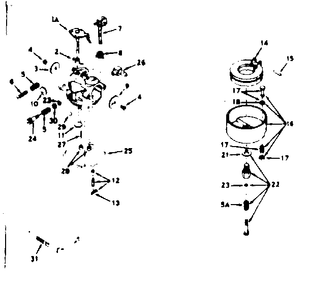 Carburetor Diagram and Parts List for 143184082  Craftsman Engine