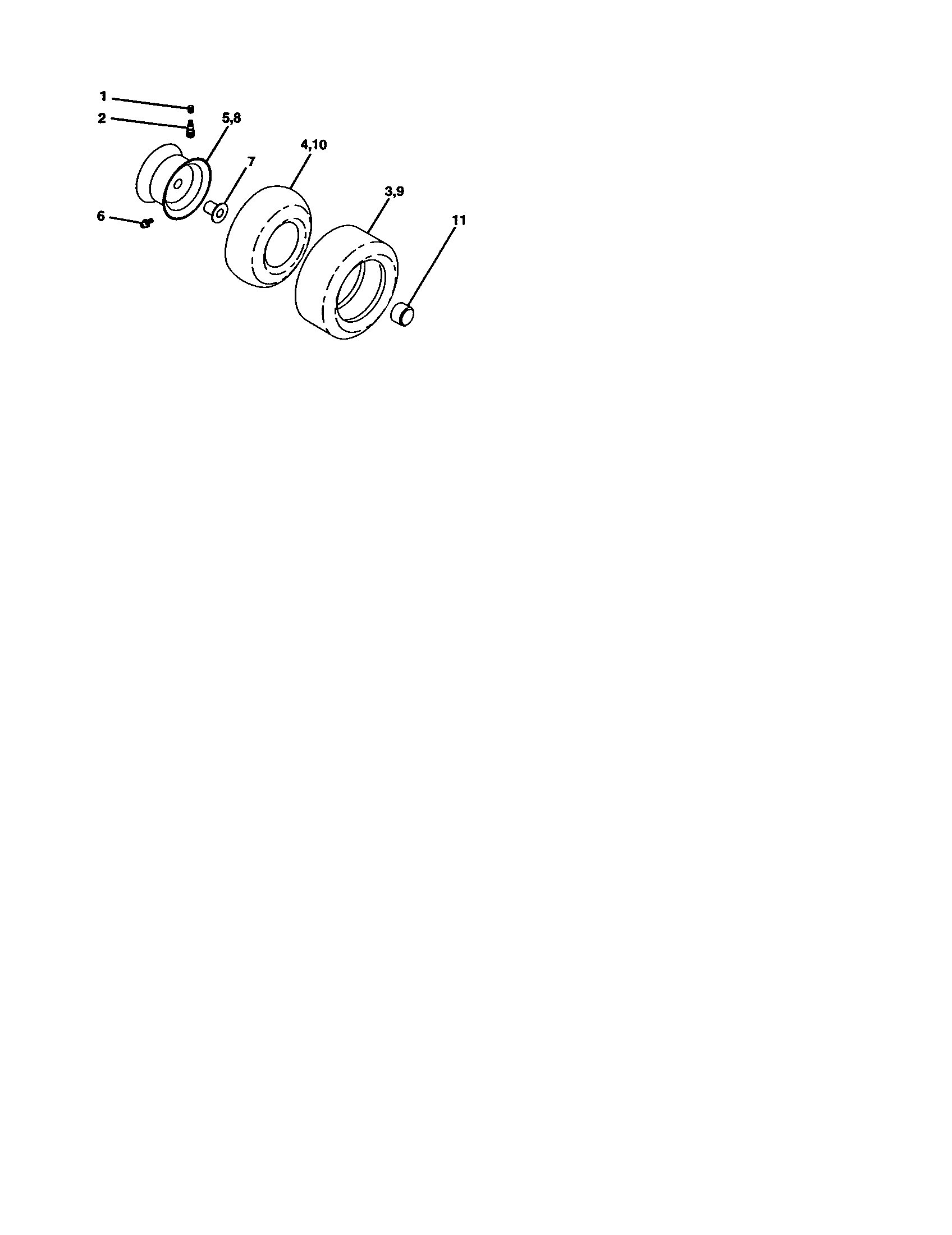Wheels And Tires Diagram and Parts List for 917277440  Craftsman Lawn Tractor