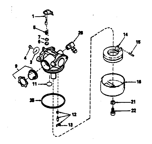 Carburetor No. 632046 Diagram and Parts List for 143371012  Craftsman Engine