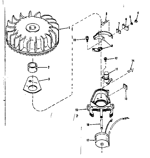 Magneto (wico Fw-2617) Diagram and Parts List for 14336250  Craftsman Engine