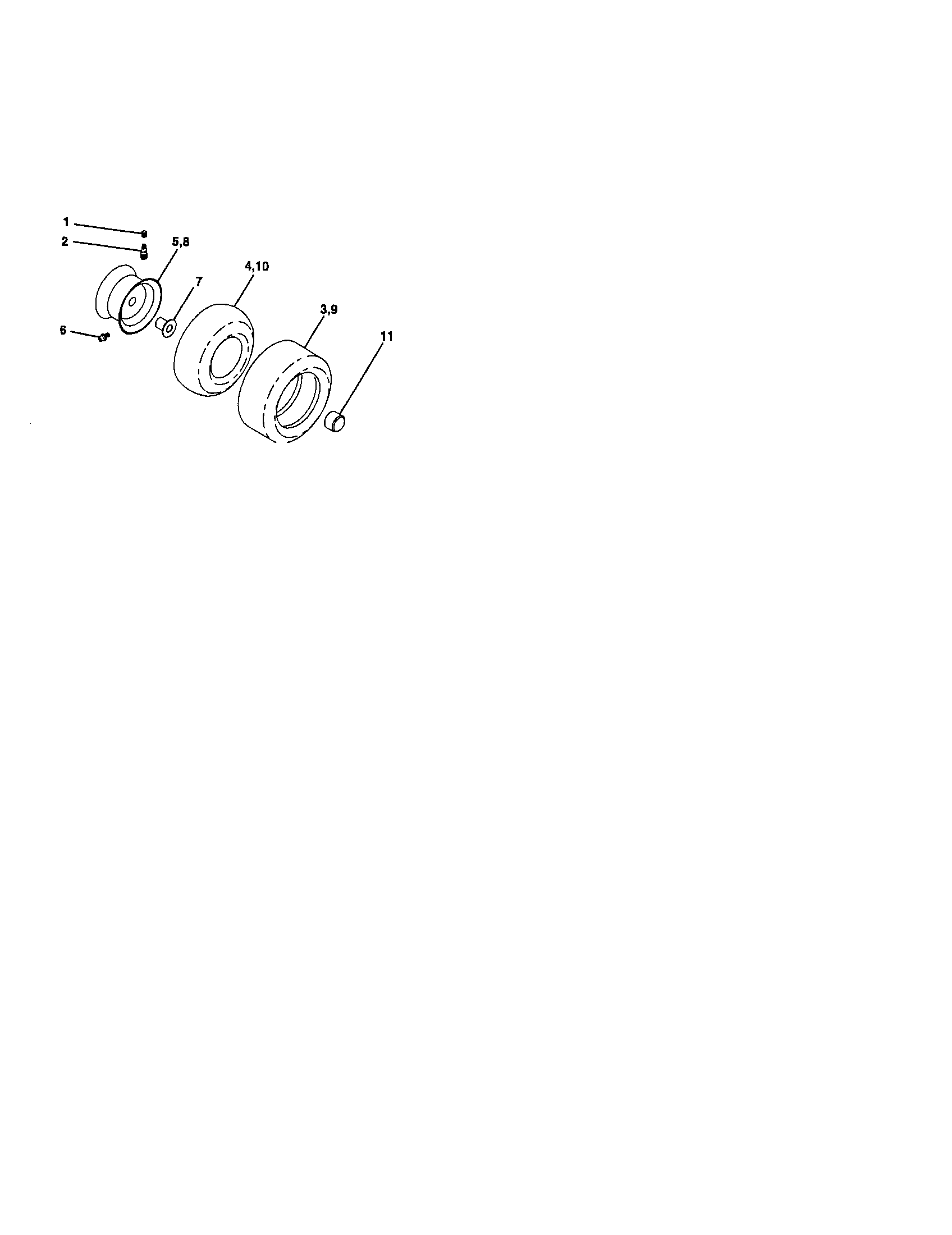 Wheels And Tires Diagram and Parts List for 917276393  Craftsman Lawn Tractor