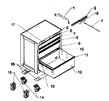 Chest Diagram and Parts List for 706618091  Craftsman Tool Stand & Cart