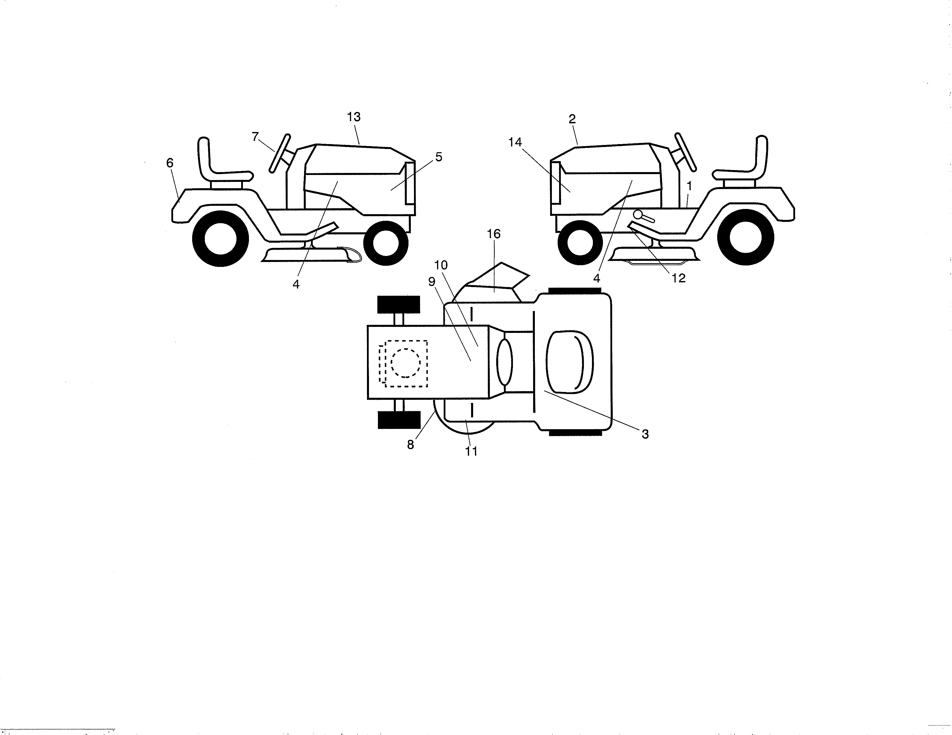 Decals Diagram and Parts List for 917986440  Craftsman Lawn Tractor